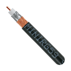 Vertical Cable - RG59 MINI COAX, 24 AWG, 95% BRAID, 3.0 GHZ, CL2 RATED, 1000, PULL BOX, BLACK X METROS
