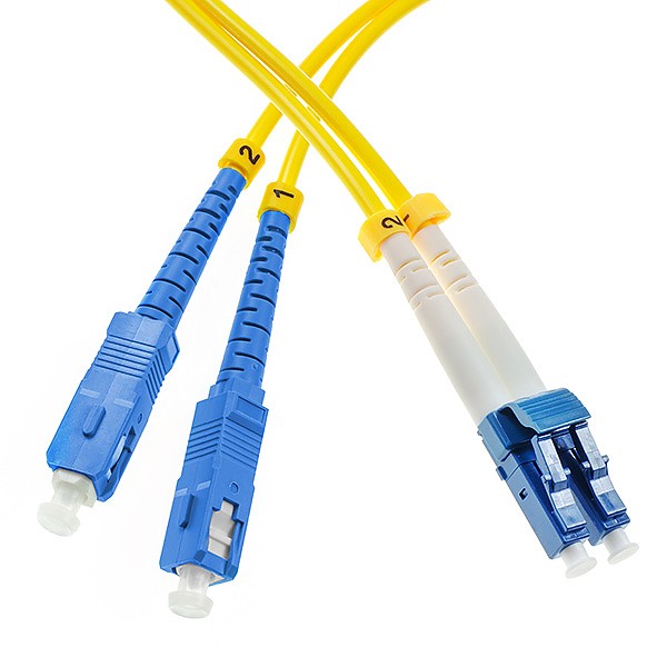 TG-Net - Patch cord de fibra optica monomodo LC/PC-SC/PC duplex de 3 metros.