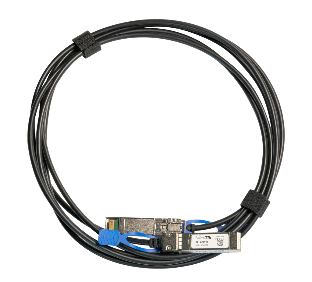 MikroTik - Cable de conexión directa SFP, SFP+ y SFP28 para 1G, 10G y 25G de 3 metro.