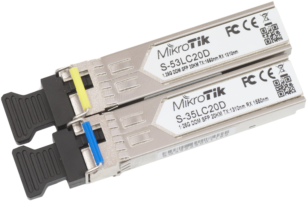 MikroTik - Kit Transceiver / modulo SFP 1.25Gbps 20Km BiDi
