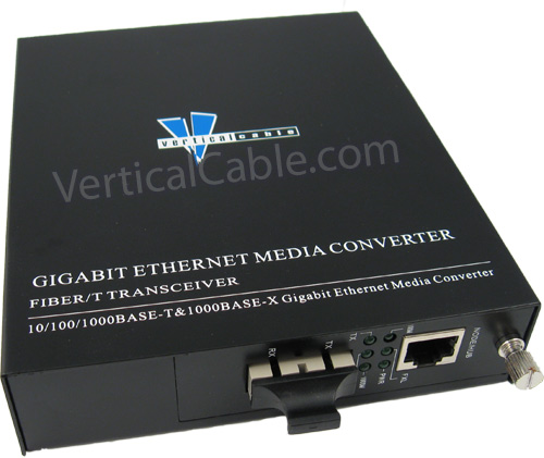 Vertical Cable - MEDIA CONVERTER FIBER OPTIC SC TO ETHERNET RJ45 1000BASE-T TO 1000BASE-SX (SC) DUPLEX MULTI-MODE 500