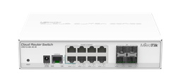 [CRS112-8G-4S-IN] MikroTik - Cloud Router Switch 8 puertos Gb, 4 puertos SFP, procesador de 400Mhz, 128MB RAM, RouterOS L5.
