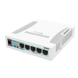 [CSS106-5G-1S] MikroTik - RB260GS 5x Gigabit Ethernet Smart Switch, SFP cage, plastic case, SwOS