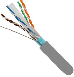 [062-506/S/GY-MTS] Vertical Cable - CAT6 X METROS STP 1000 8 CONDUCTORES GRANEL, CHAQUETA GRIS DE PVC, (STP) SHIELED AWG23 SÓLIDO DE COB